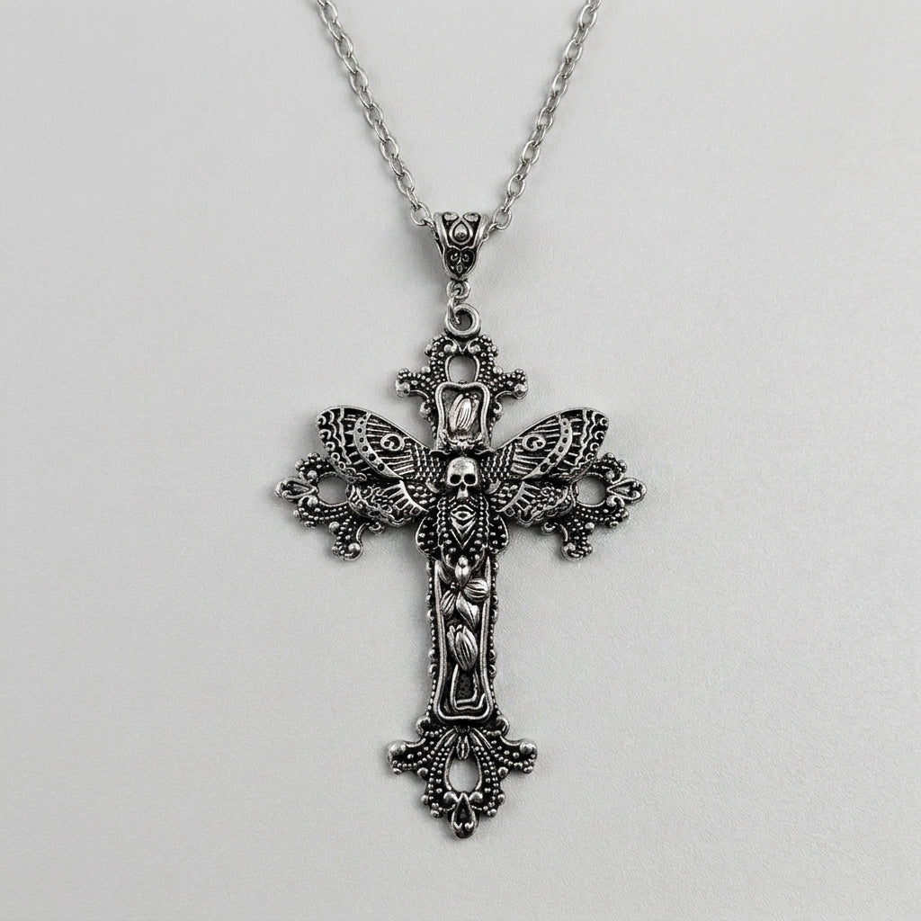 Todesflügel-Kreuz-Halskette