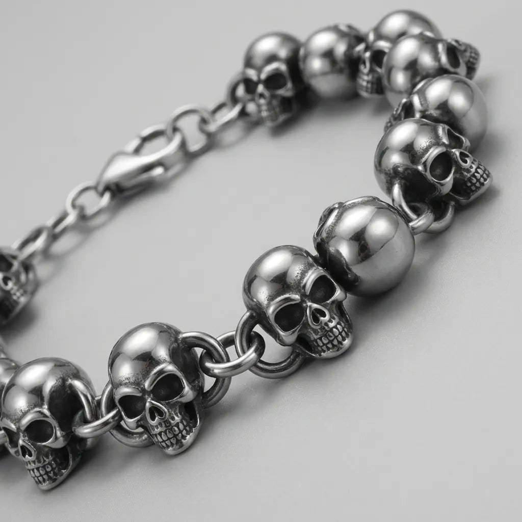 Sensenmann-Reihen-Totenkopf-Armband