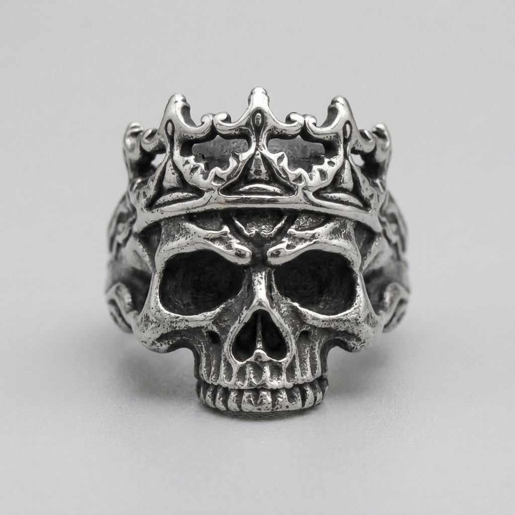 Gothic-Kronen-Totenkopf-Statement-Ring