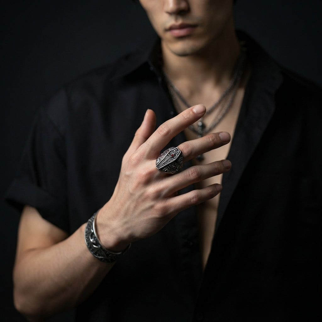 Gothic-Sarg-Kreuz-Ring