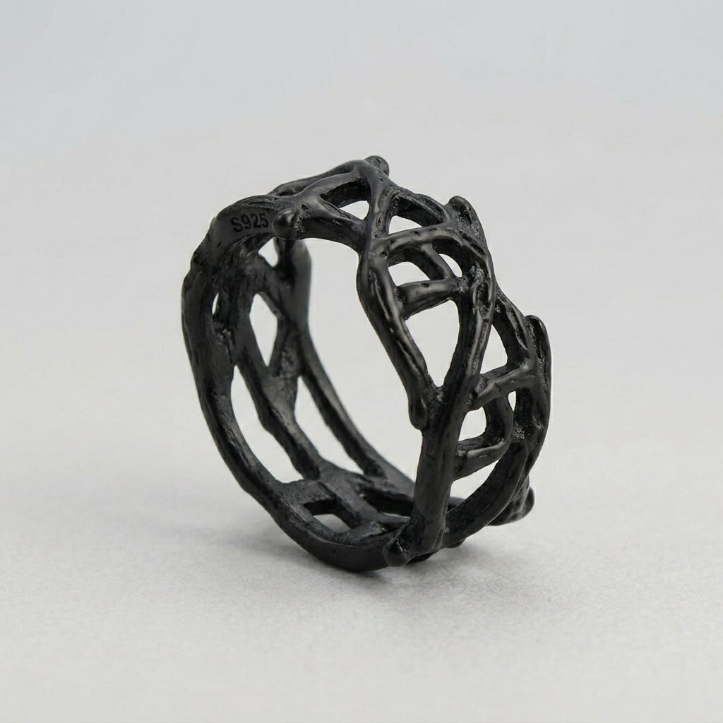 Gothic schwarzer ineinandergreifender Ring