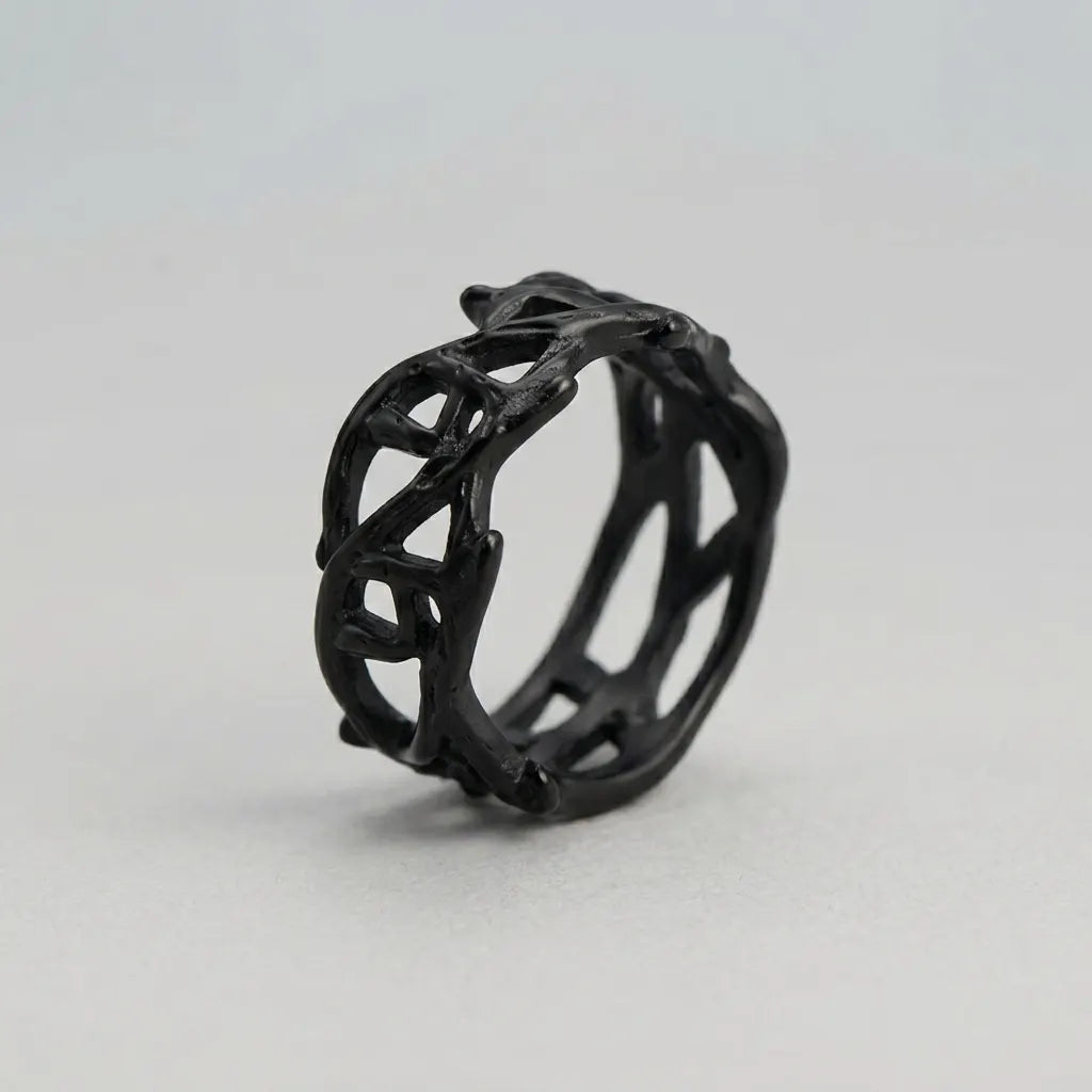 Gothic schwarzer ineinandergreifender Ring
