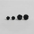 Schwarze-Rosen-Ohrstecker, 2er-Set