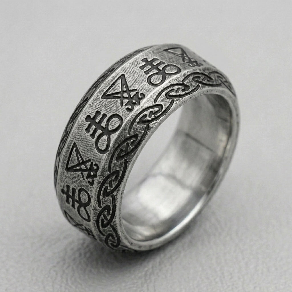 Siegel-des-Luzifer Leviathan-Kreuz okkulter Bandring
