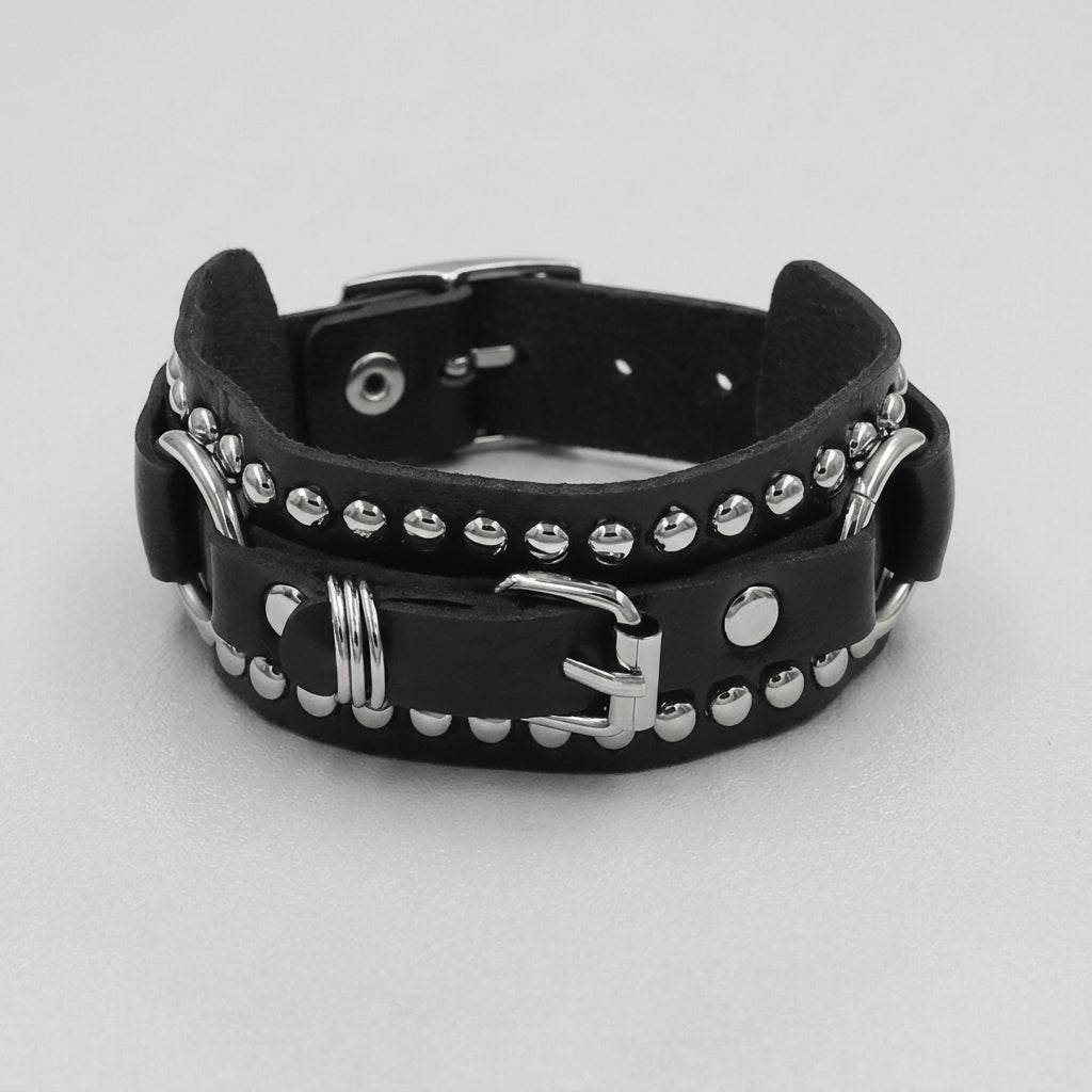 Rocker-Wickel-Lederarmband