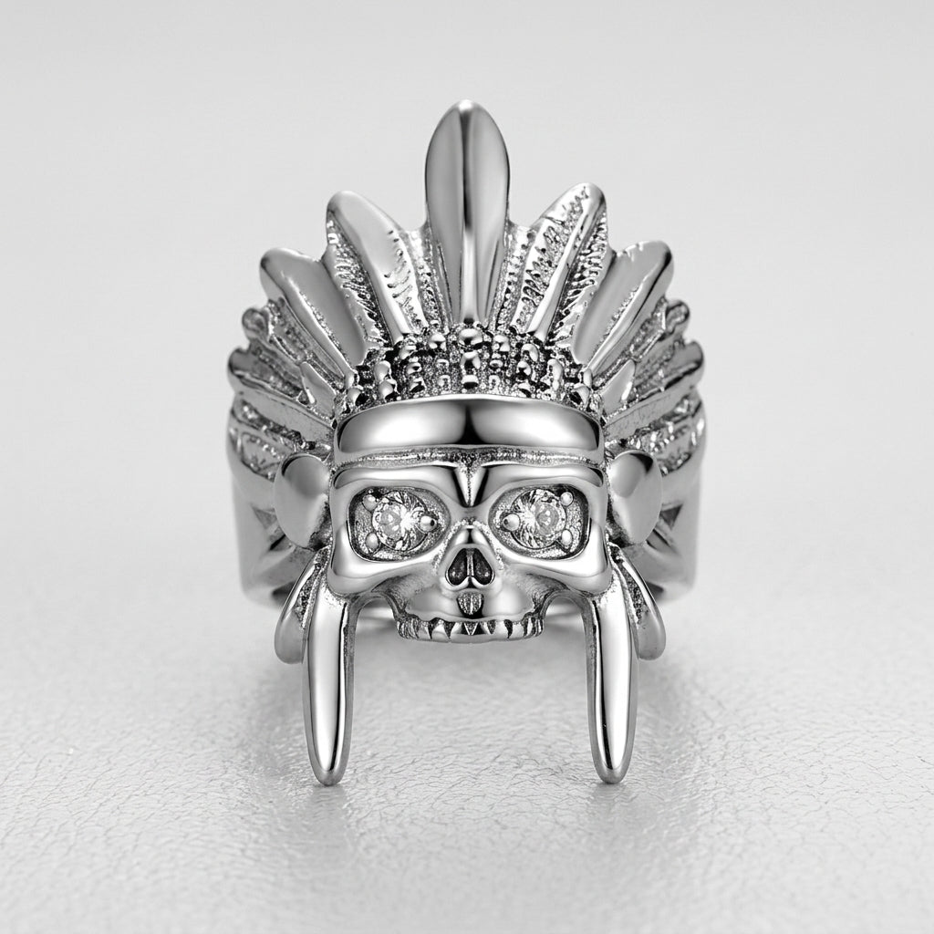 Kriegshäuptling-Totenkopf-Ring