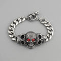 Karmesinroter-Blick-Totenkopf-Armband