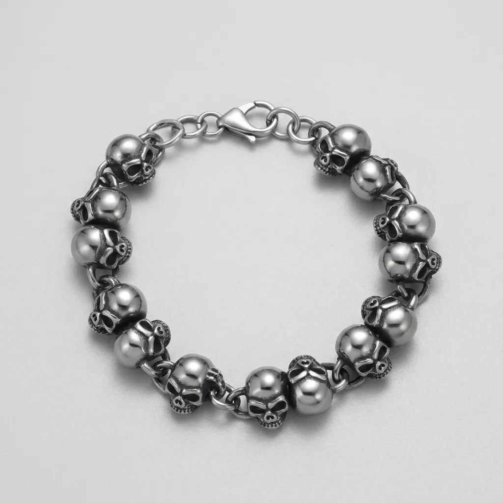 Sensenmann-Reihen-Totenkopf-Armband