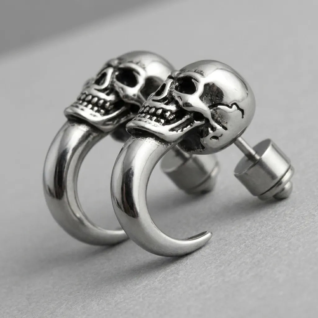 Rebel-Halo-Totenkopf-Ohrringe