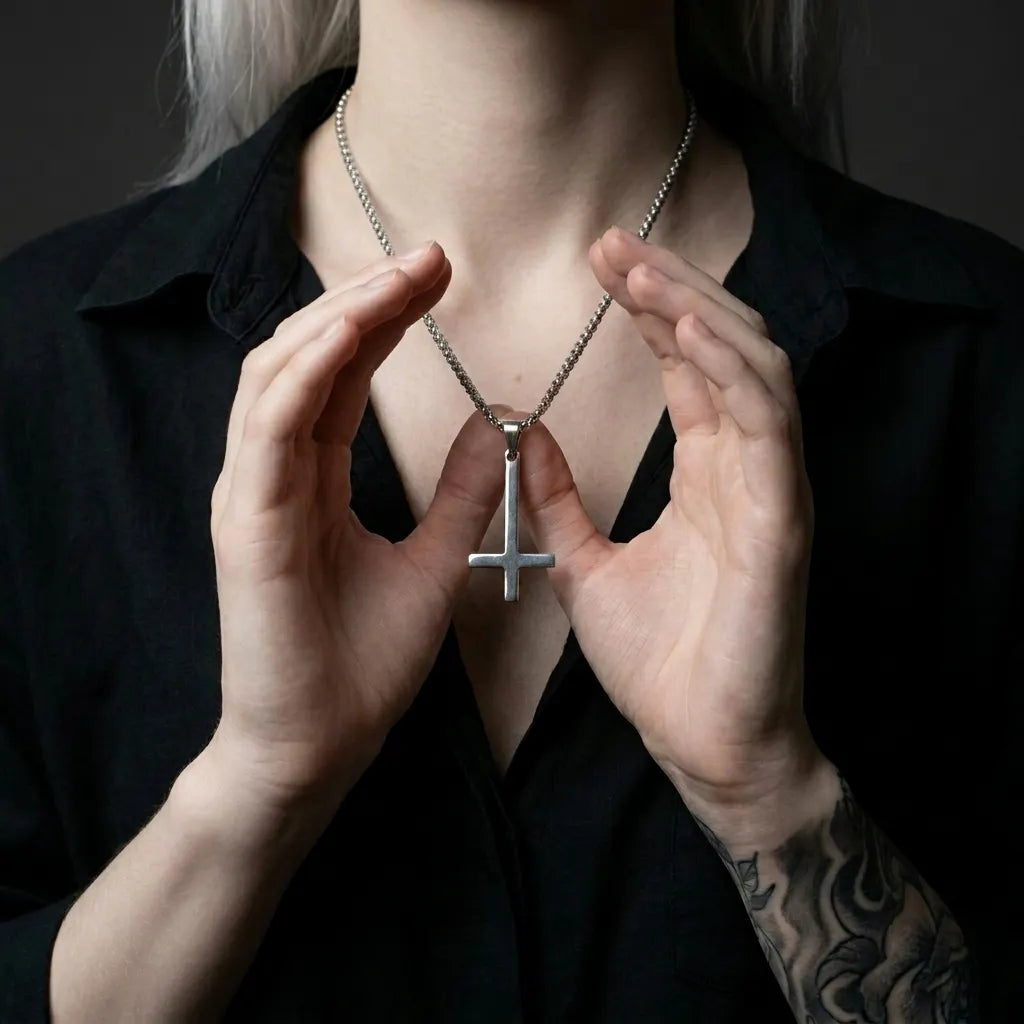 Kopfüber-Kreuz-Halskette