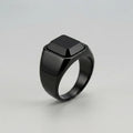 Matt-schwarzer Kissenstein-Ring