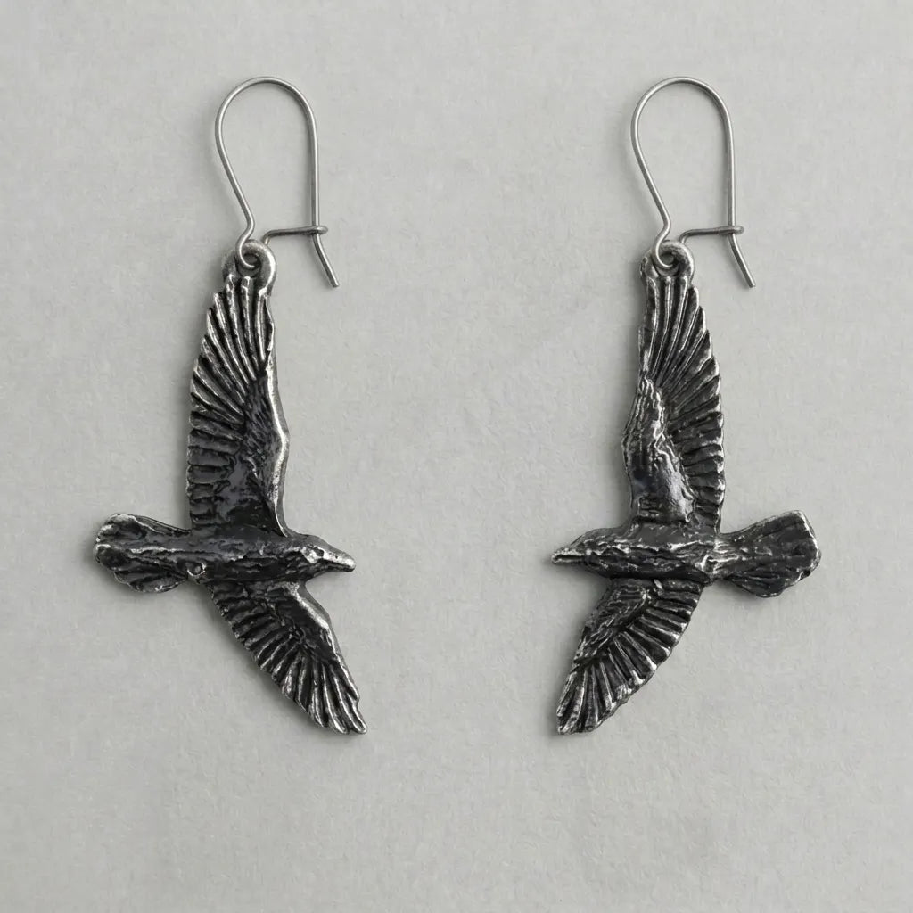 Unheilsboten-Amsel Gothic-Ohrhänger