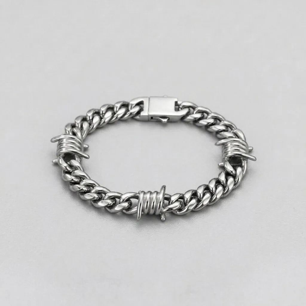 Stacheldraht-Kubaner-Gliederketten-Armband