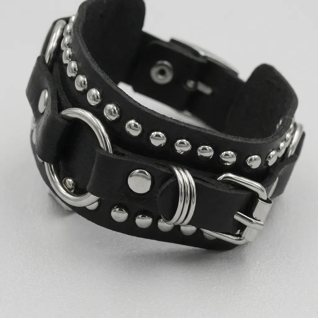 Rocker-Wickel-Lederarmband