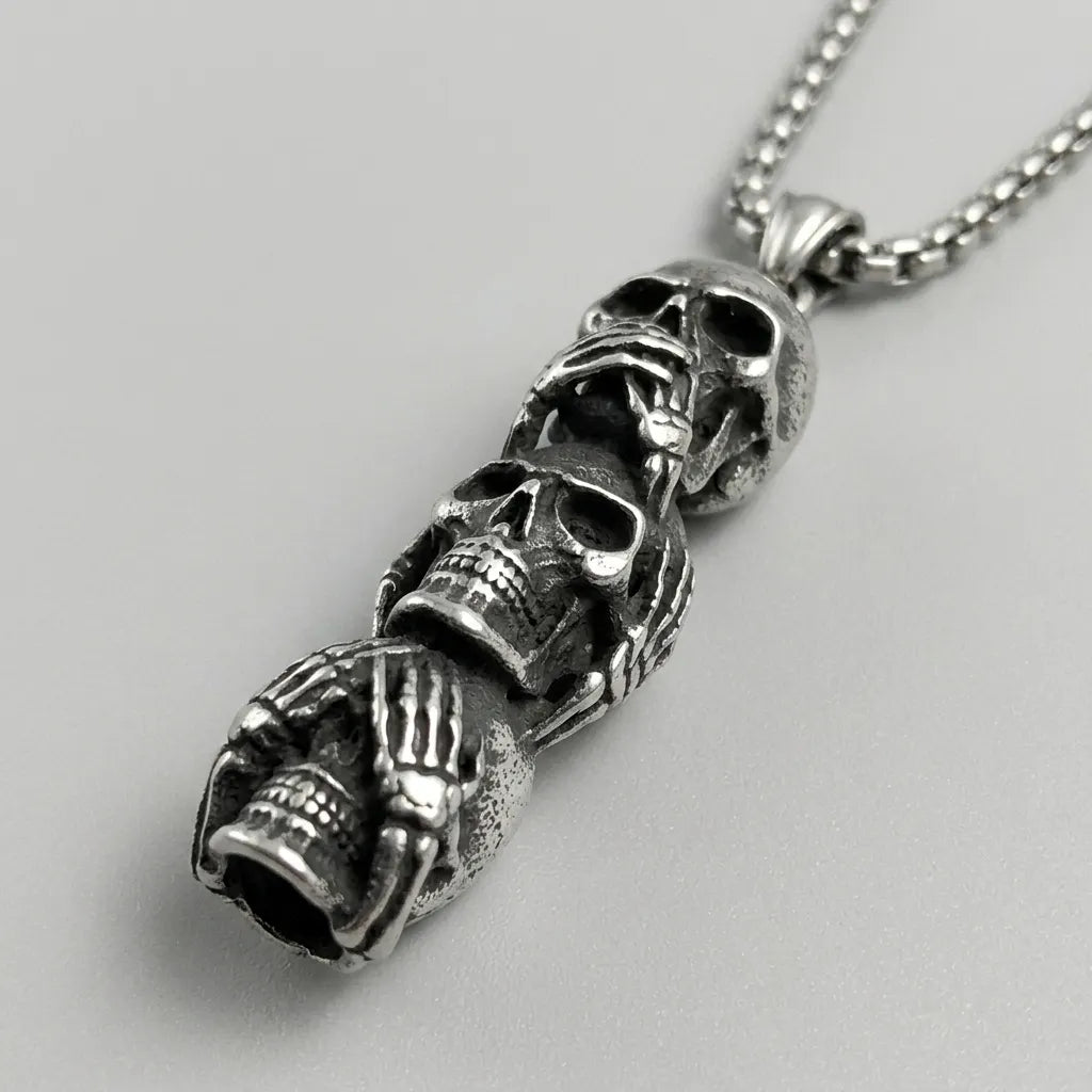 Antikes-Totenkopf-Totem-Halskette