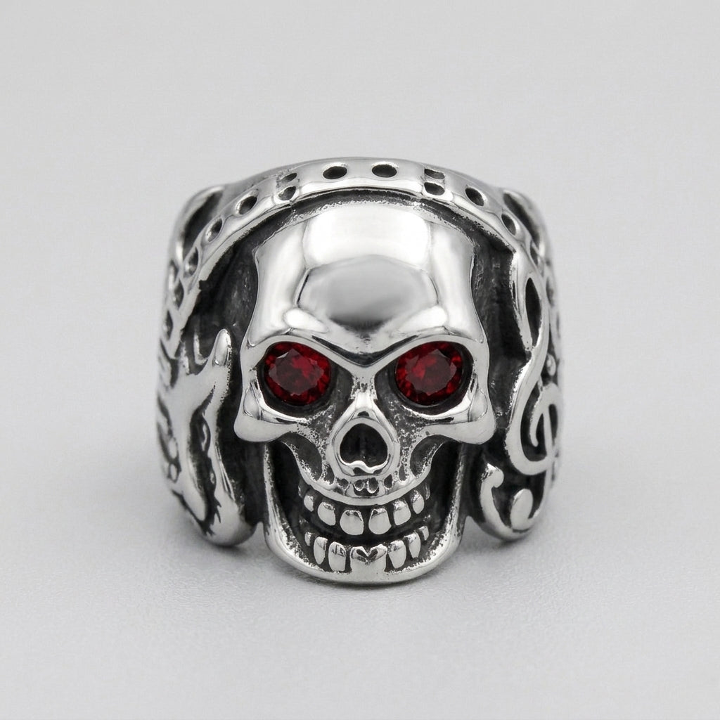Rote-Finsternis-Totenkopf-Ring