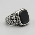 Mitternachts-Souverän Schwarzer-Onyx-Siegelring