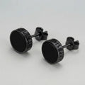Runen-gemusterte schwarze Ohrstecker