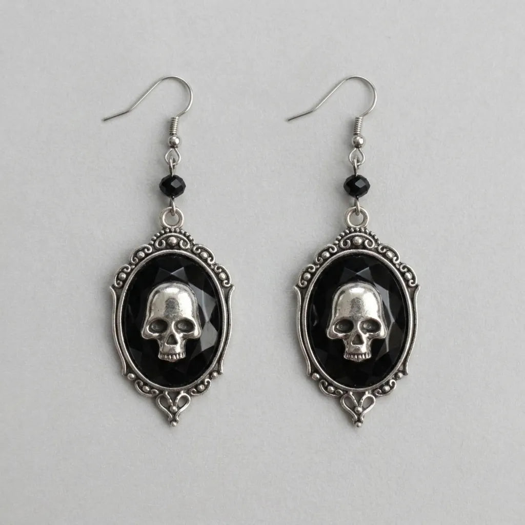 Totengräber-Totenkopf-Ohrringe