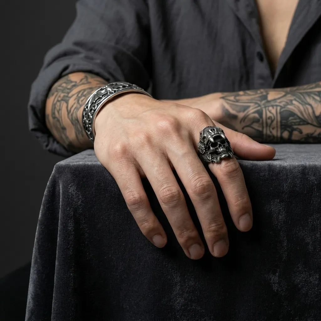 Tribal-Totenkopf-Häuptlings-Ring