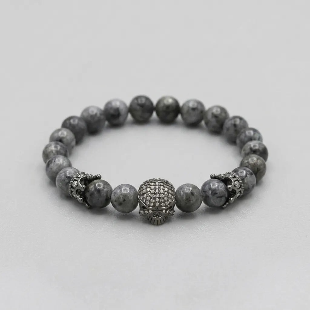 Dunkler-König-Perlenarmband