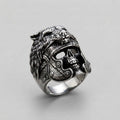 Gladiatorring mit Wolfshelm-Totenkopf