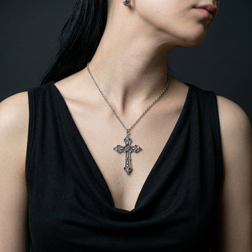 Antikes-barockes-Kreuz-Statement-Halskette