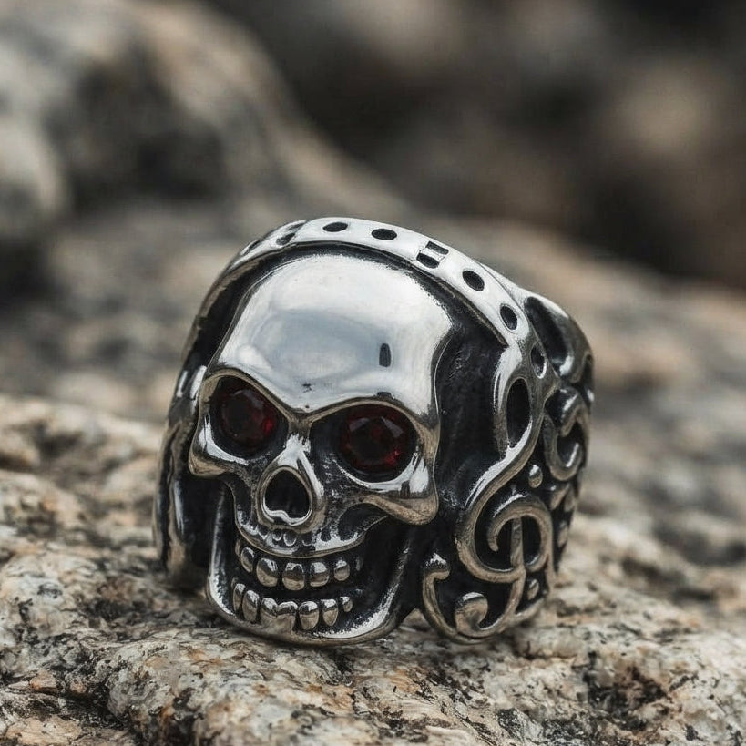 Rote-Finsternis-Totenkopf-Ring