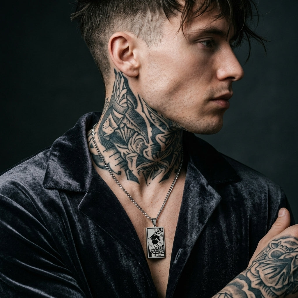 Narr-Tarot-Anhänger-Halskette