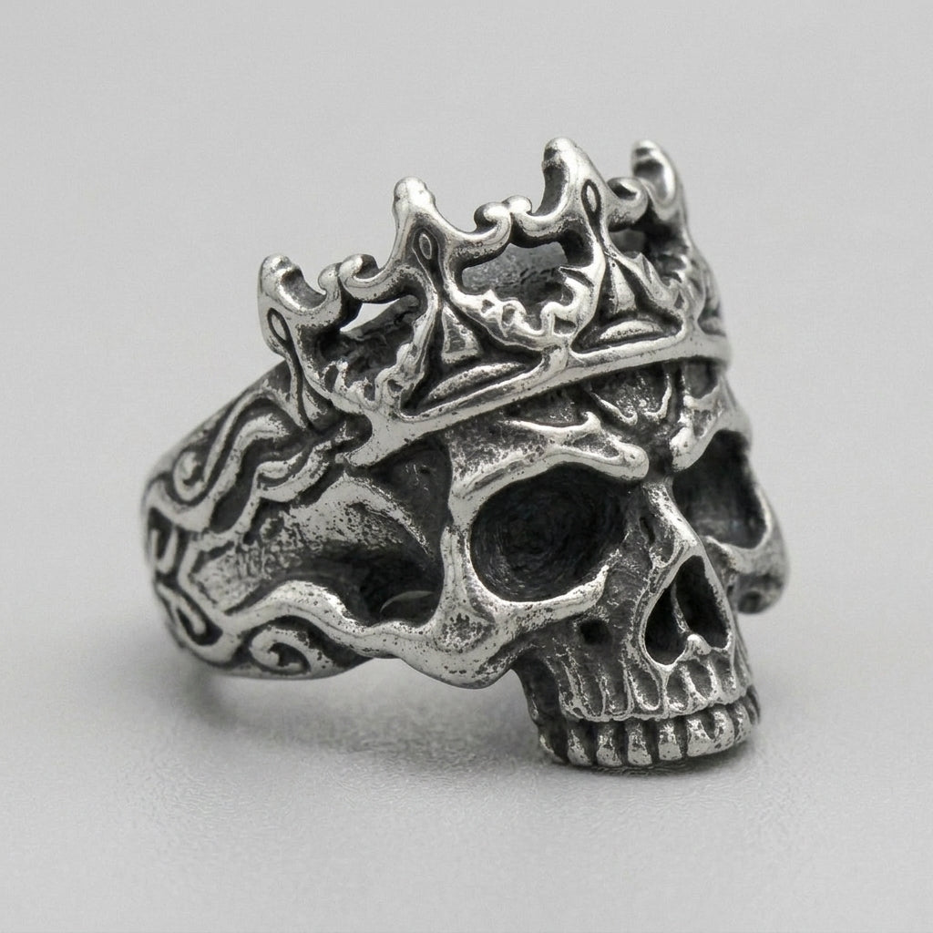 Gothic-Kronen-Totenkopf-Statement-Ring