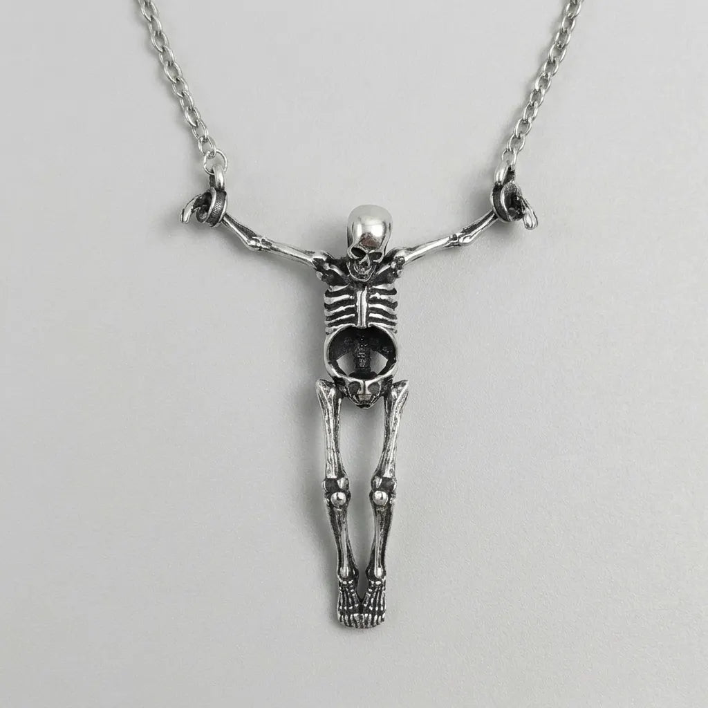Knochenkruzifix Gothic-Skelett-Halskette