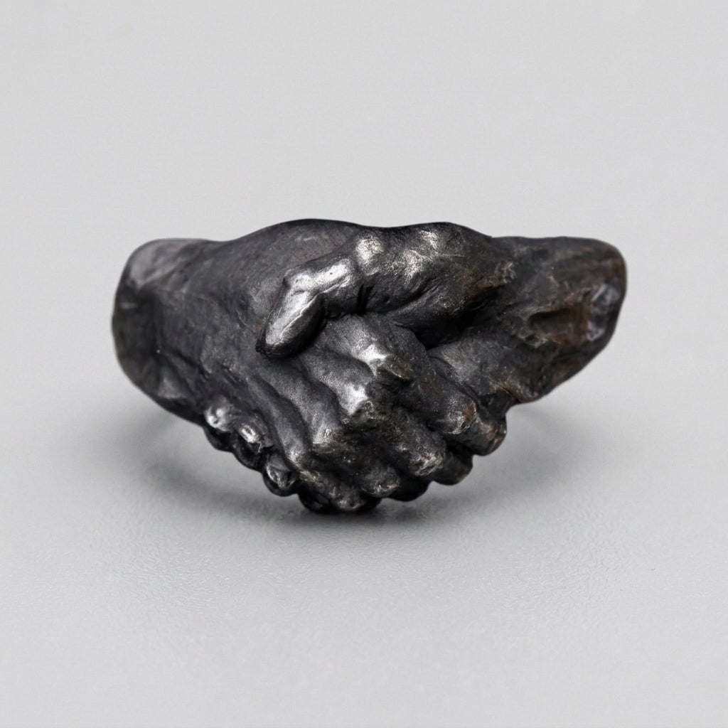 Gefaltete-Hände schwarzer Statement-Ring