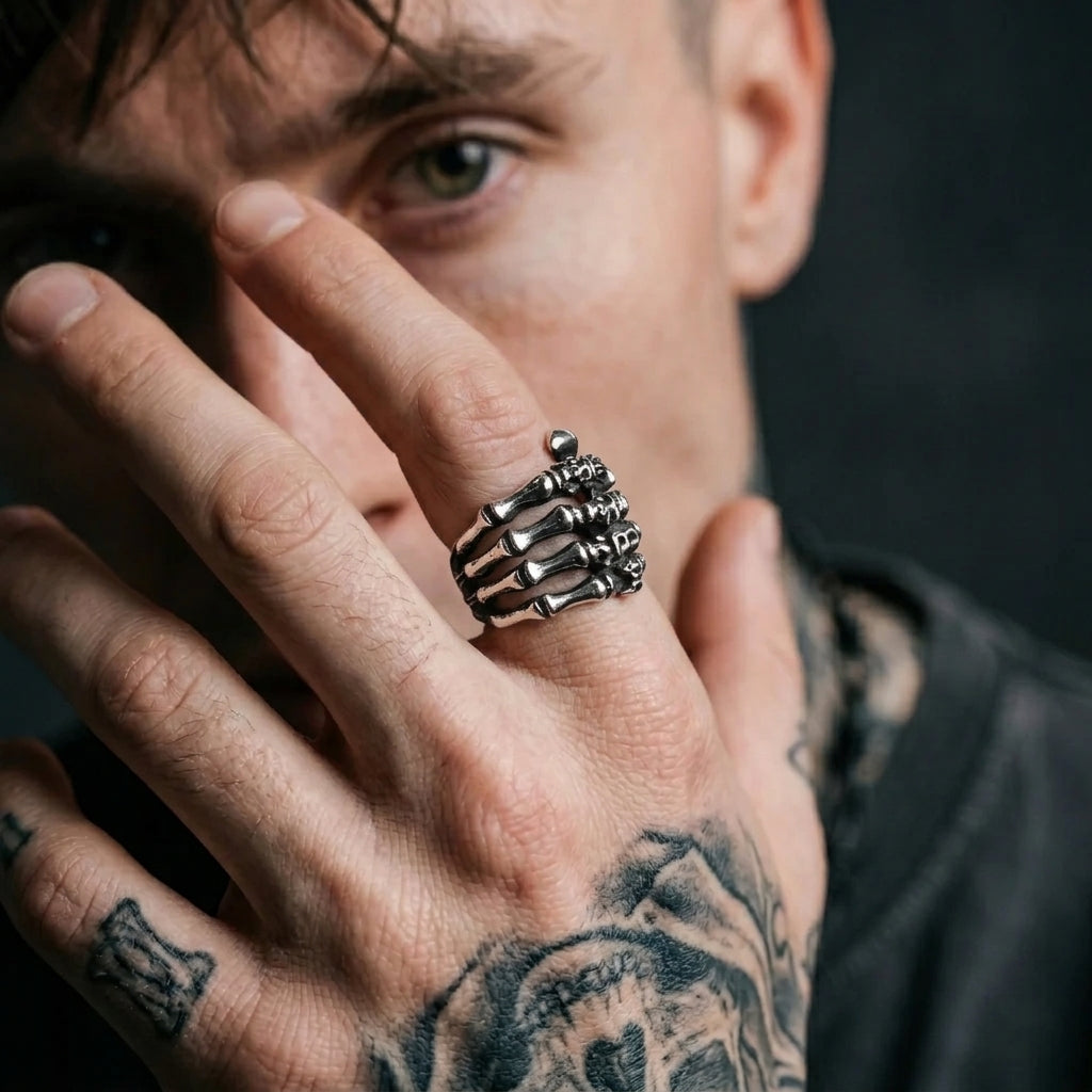 Umschlingender Skeletthand-Ring