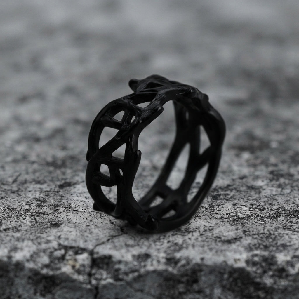 Gothic schwarzer ineinandergreifender Ring