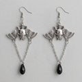 Mitternachts-Flügelspannweite – Gothic-Fledermaus-&-Schwarzkristall-Ohrhänger