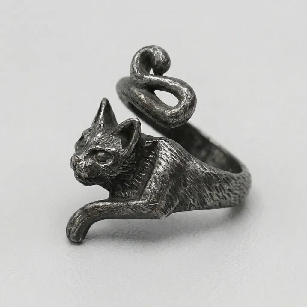 Hexen-Schwarze-Katze-Wickelring