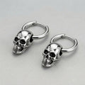 3D-Totenkopf-Huggie-Ohrhänger-Creolen