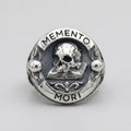 Memento-Mori-Totenkopf offenes Buch Siegelring