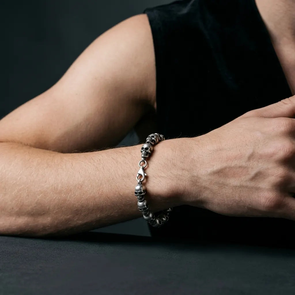 Sensenmann-Reihen-Totenkopf-Armband