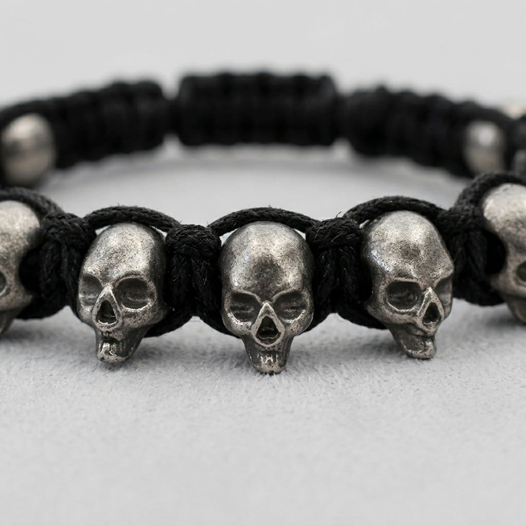 Punk-Totenkopf-Doppelschlaufen-Armband