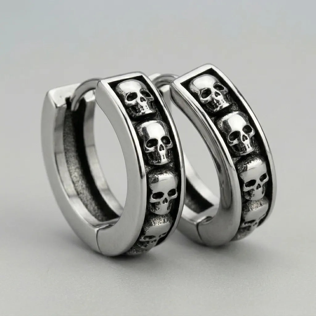 Totenkopf-Ewigkeits-Huggie-Creolen