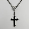 Sensenmann-Totenkopf-Dunkles-Kreuz-Halskette