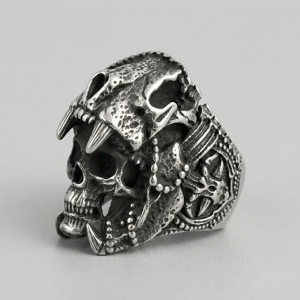 Tribal-Totenkopf-Häuptlings-Ring
