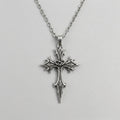 Bedorntes-florales Gothic-Kreuz-Anhänger-Halskette