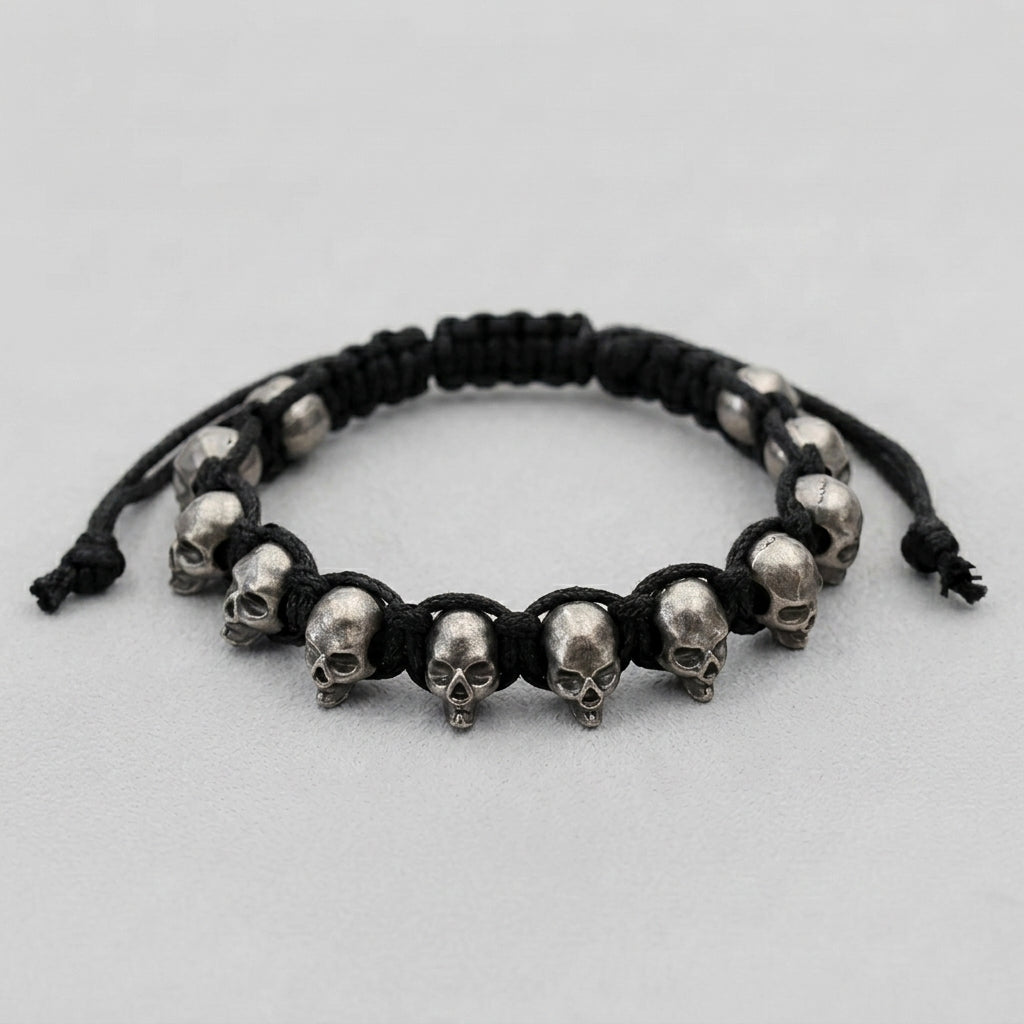 Punk-Totenkopf-Doppelschlaufen-Armband