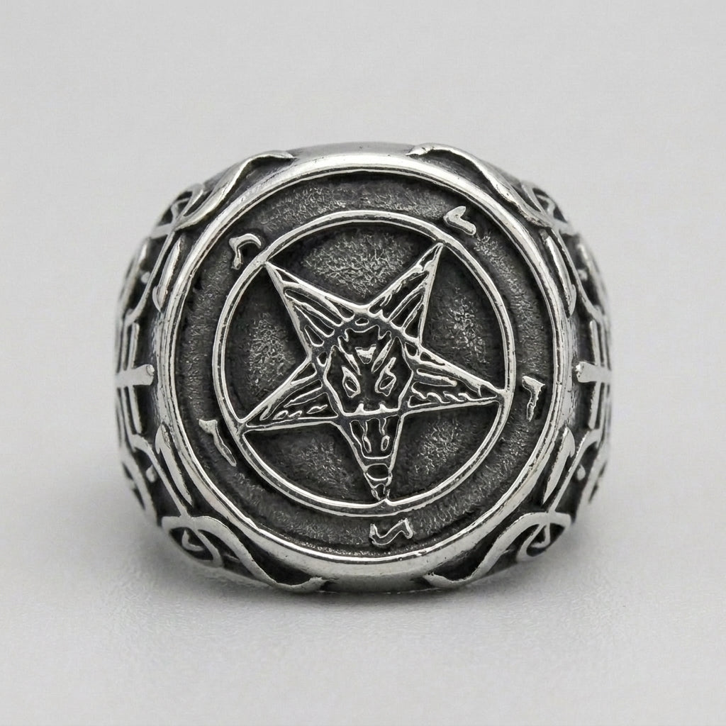Baphomet-Pentagramm-Siegelring