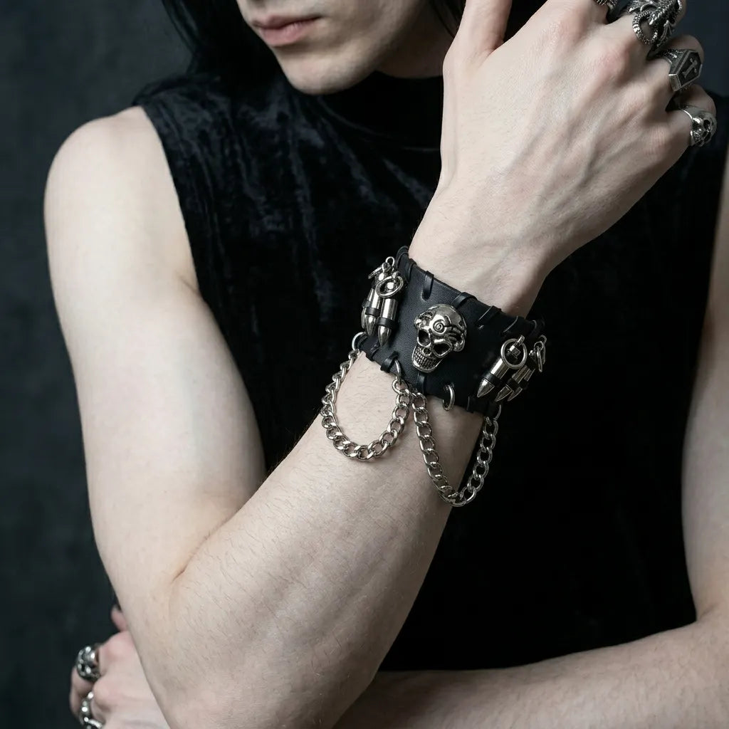 Dead-Shot-Totenkopf-Armband