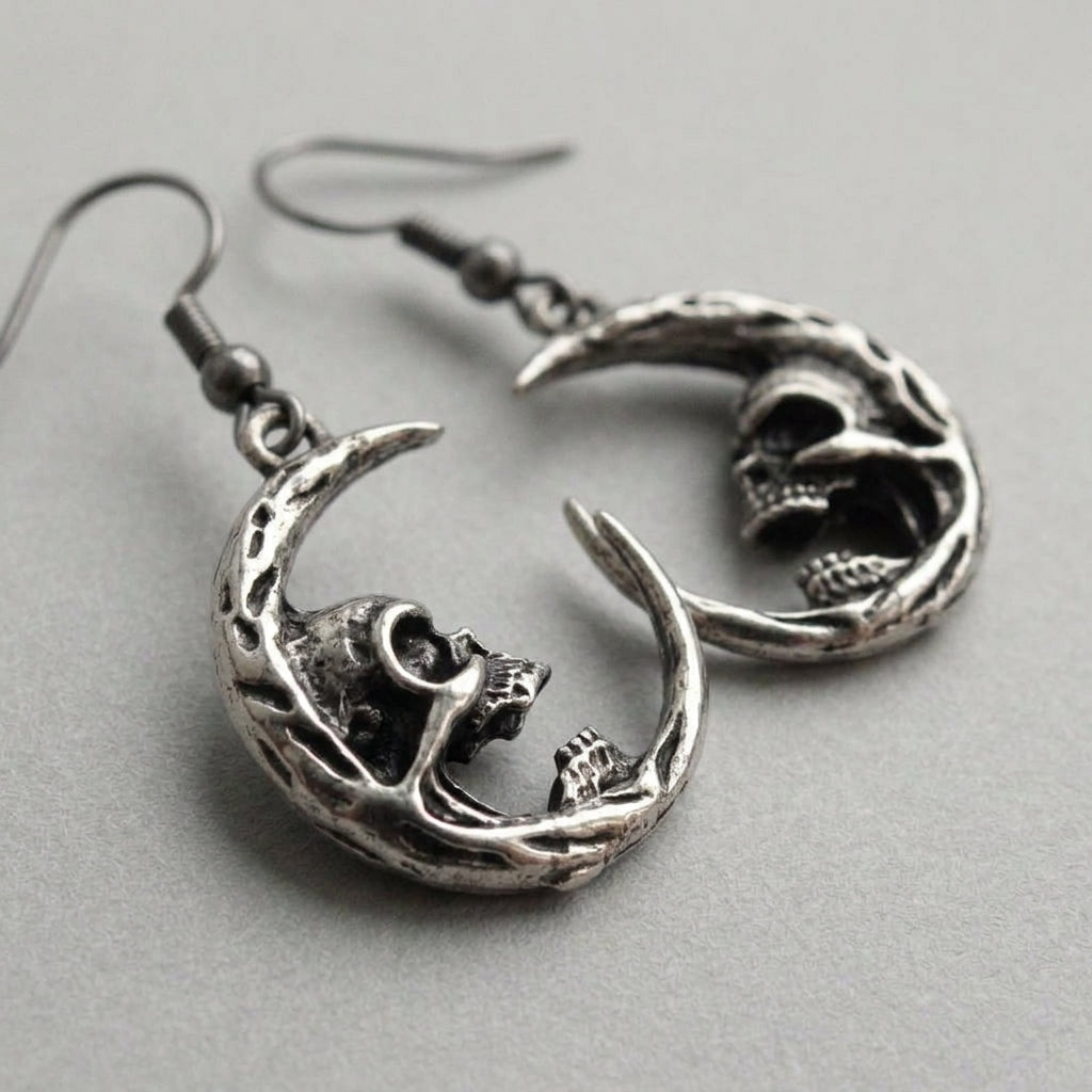Mond-Totenkopf-Ohrringe