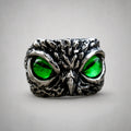 Eulengesicht-Ring (Grüne Augen)