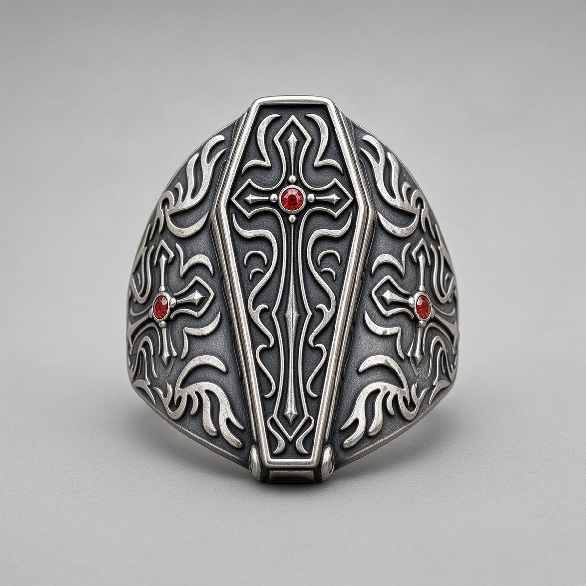 Gothic-Sarg-Kreuz-Ring